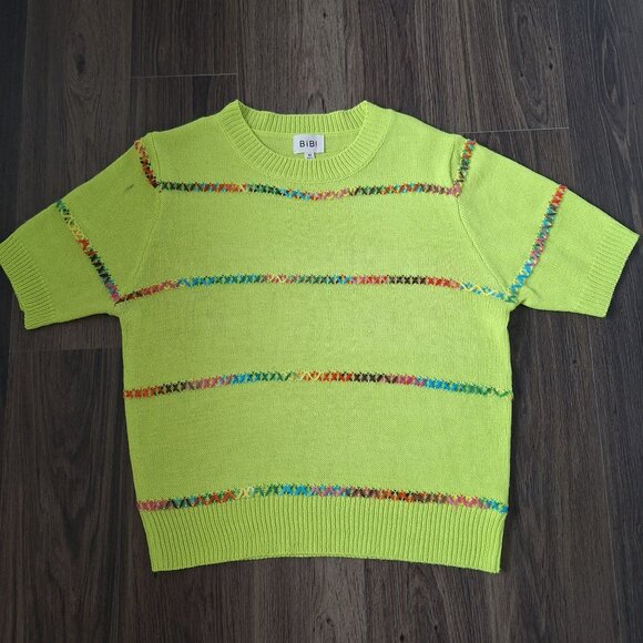 💙 Bibi Lightweight Short Sleeve Top Size M/L Casual Loungewear Colorful - Picture 1 of 9